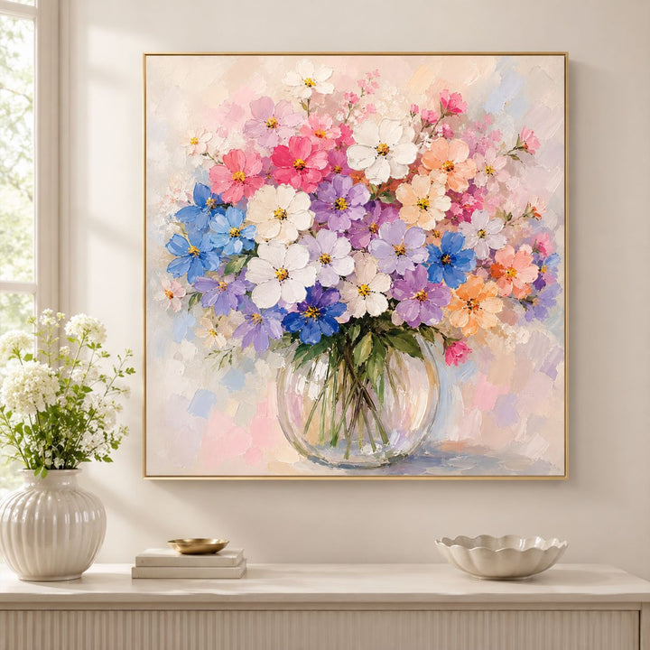 3D Textured Floral Canvas Artwork