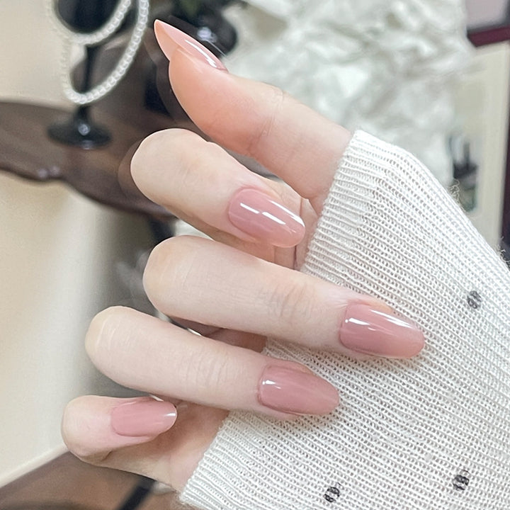 Natural Glossy Press-On Nail Set Kalsten