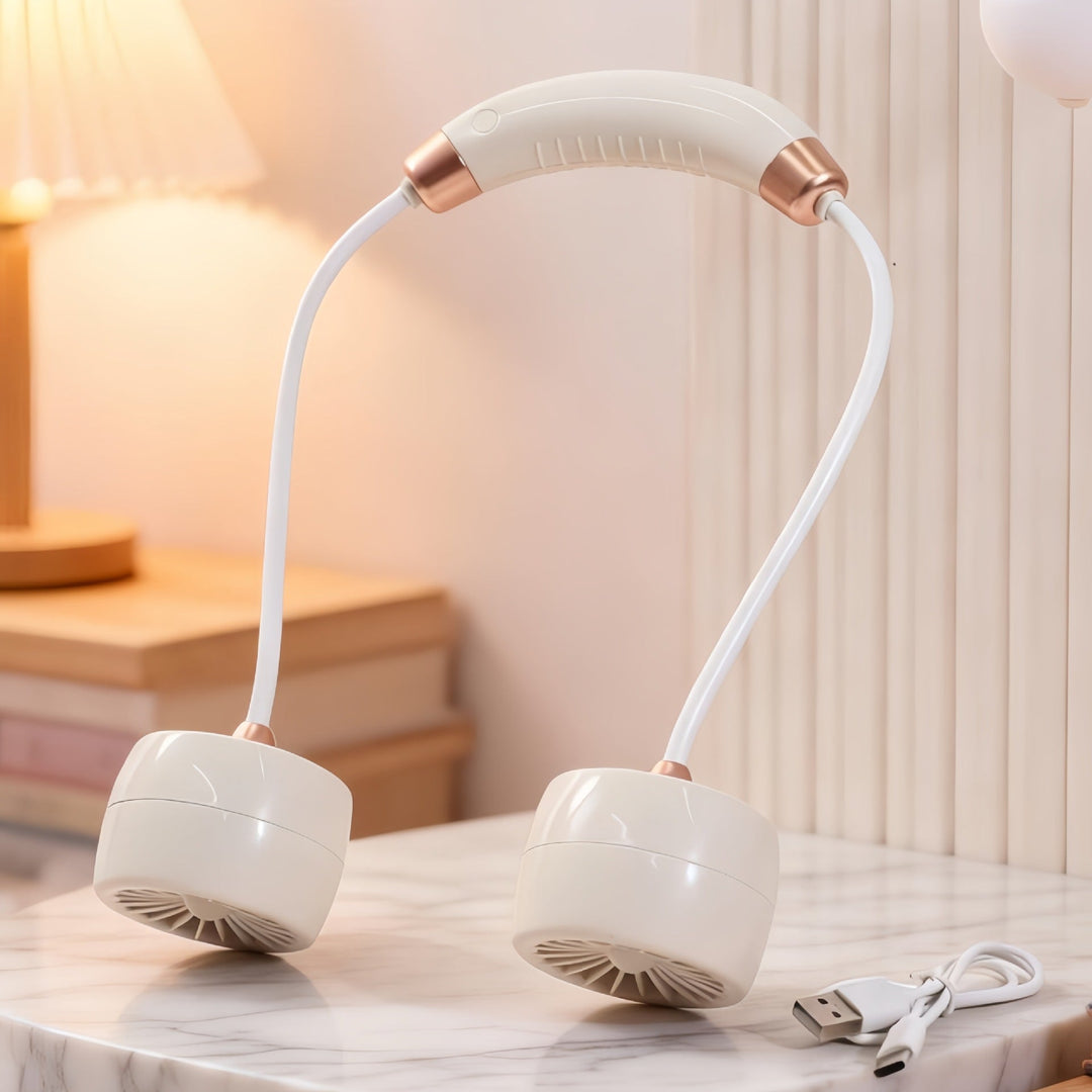 Women Portable Neck Fan with Flexible Arm and USB Connection Kalsten