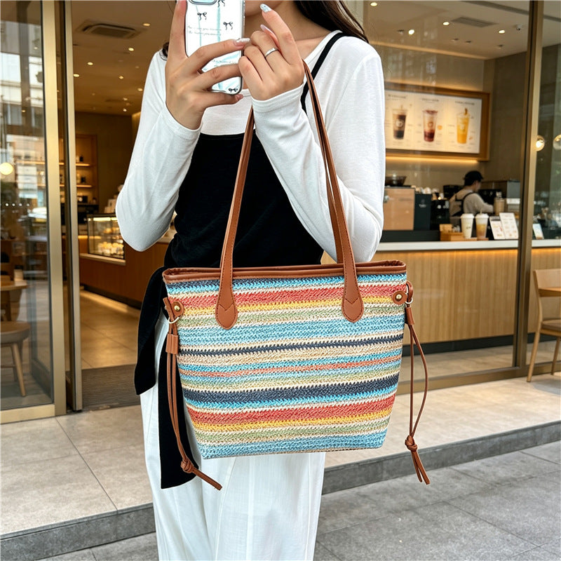 WoStylish Woven Beach Tote Bag Kalsten