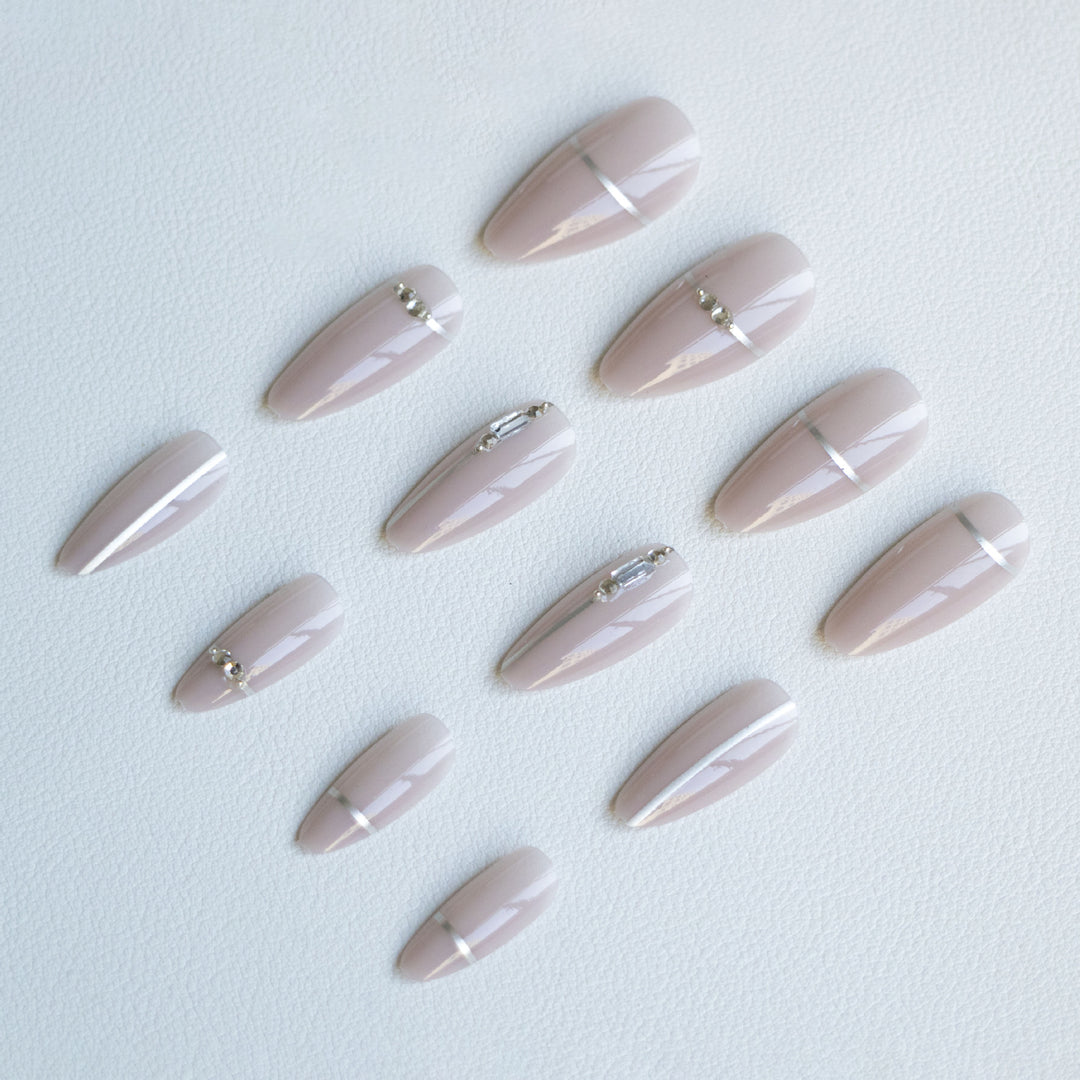 Glamorous Rhinestone-Accented Nail Art