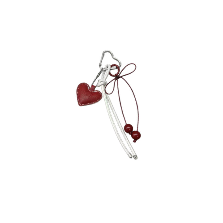 Heart-Shaped Leather Charm Keychain Kalsten