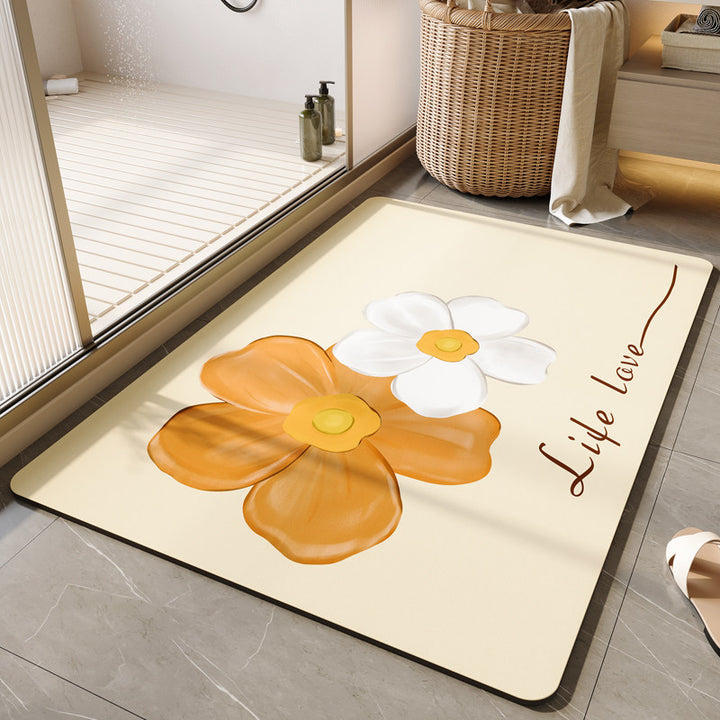 Decorative Floral Bath Mat Kalsten