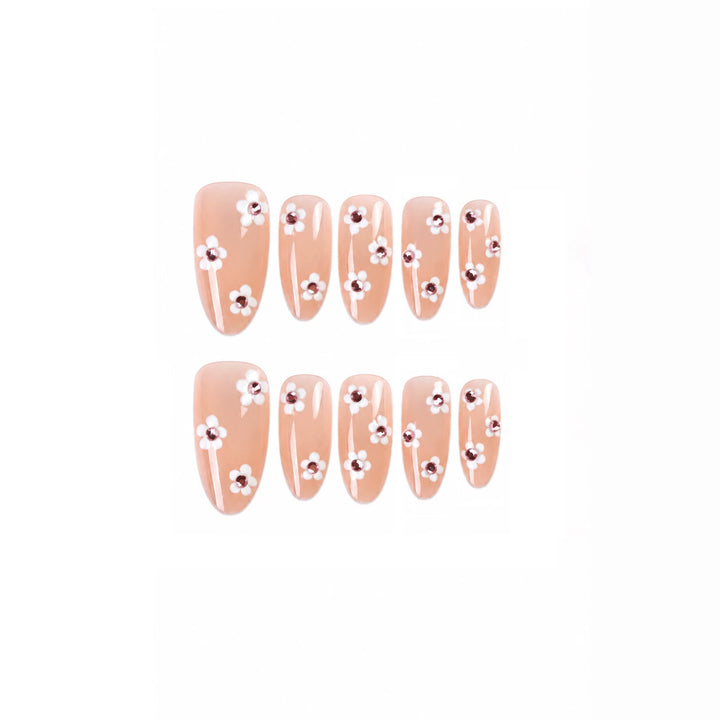 Art nail set with floral 3D details Kalsten