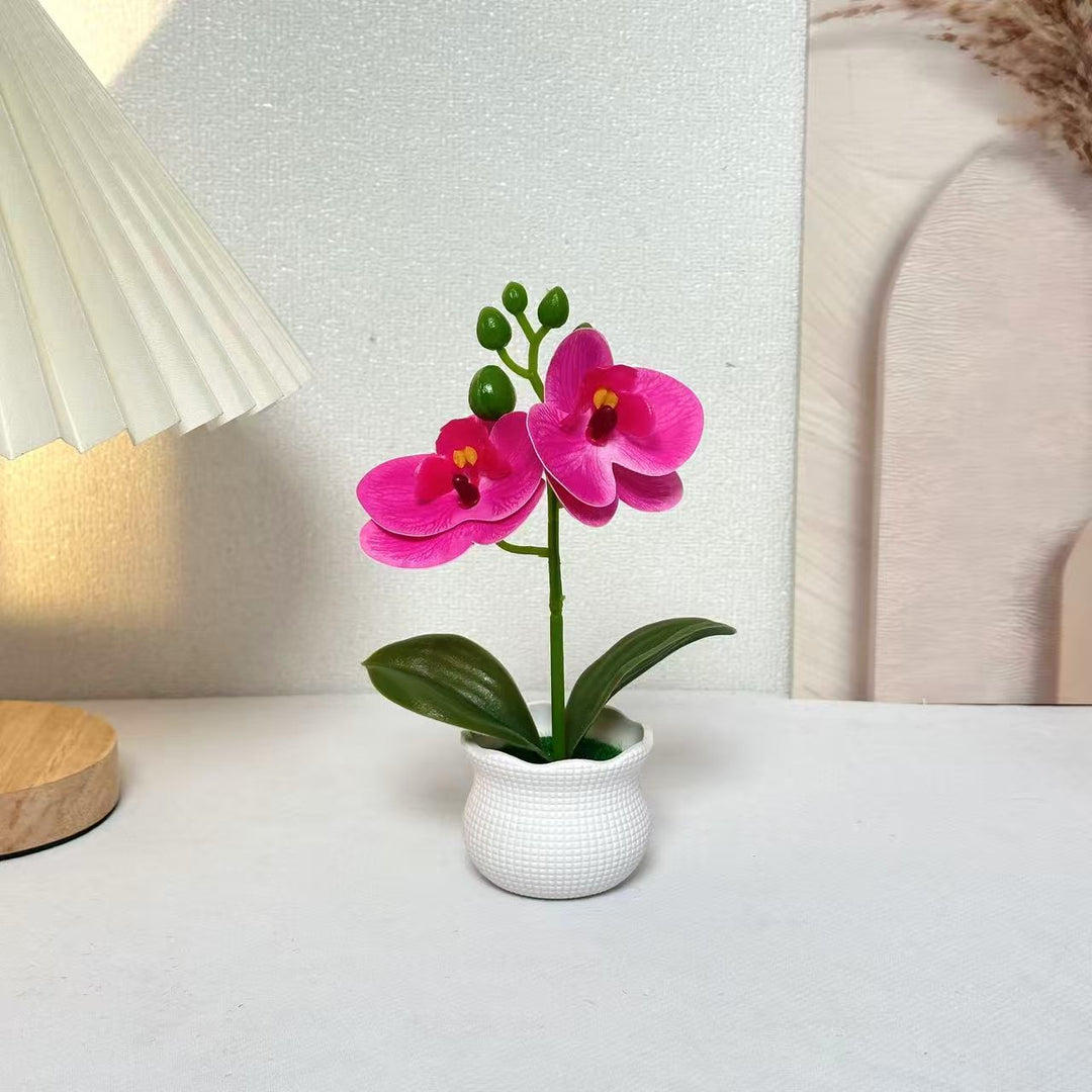 Elegant Artificial Orchid Plant Arrangement for Home Decor Display