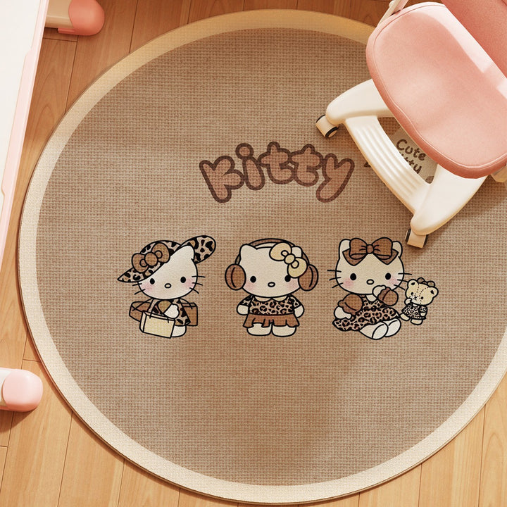 Playful Cartoon-Themed Round Area Rug
