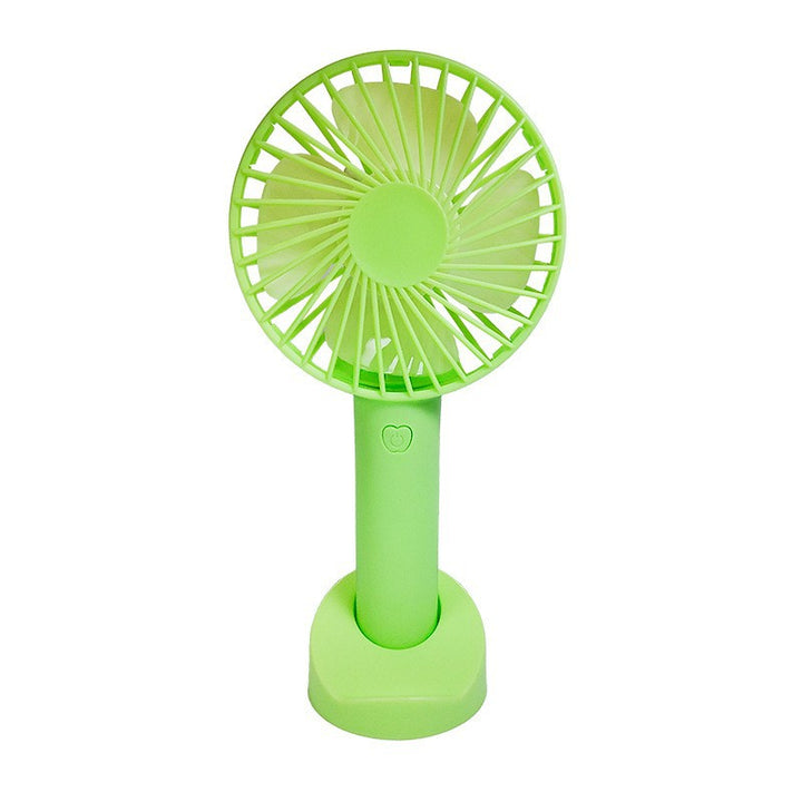 Unisex portable hand and table fan with rechargeable battery, quiet brushless motor, three speed settings, removable stand and safety grille Kalsten