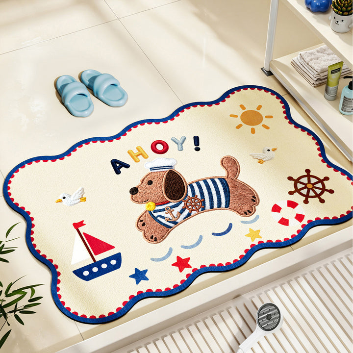 Nautical-Themed Memory Foam Bath Mat