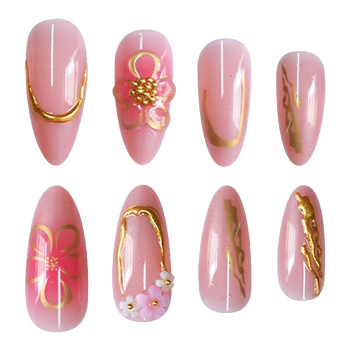 Decorative Floral Press-On Nail Art Set Kalsten