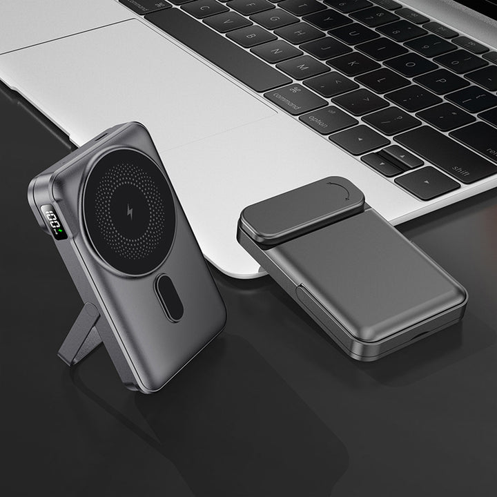 Portable power bank with integrated stand function and digital charging status display Kalsten
