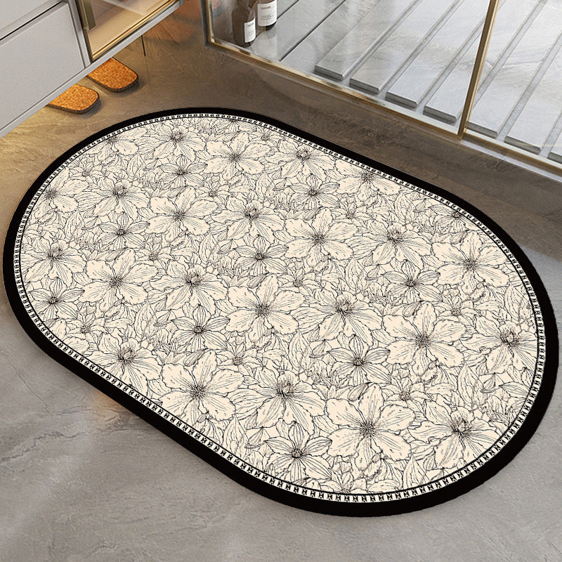 Elegant Leaf-Patterned Area Rug