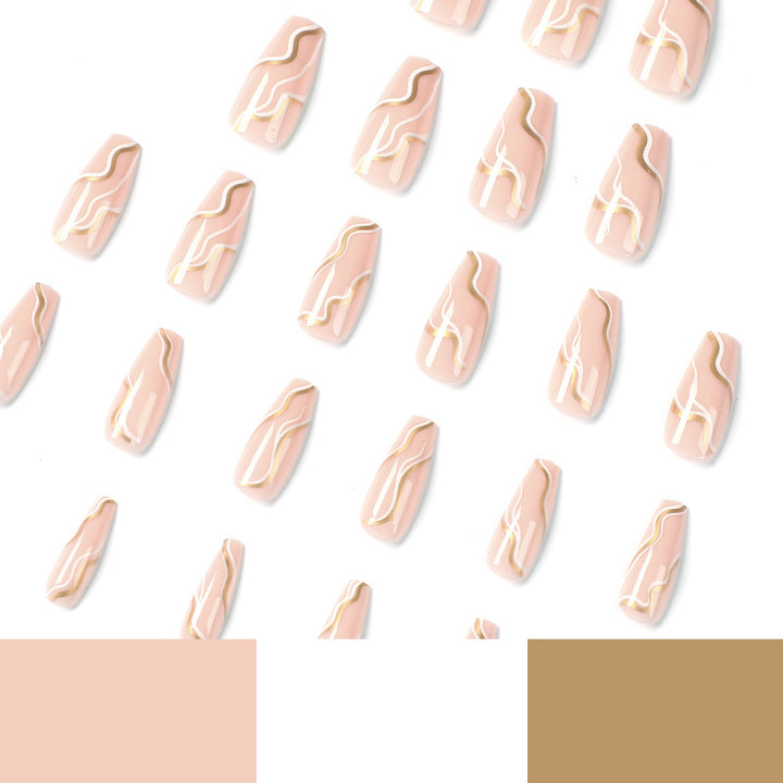 Artful Nail Extensions with Elegant Wave Design Kalsten