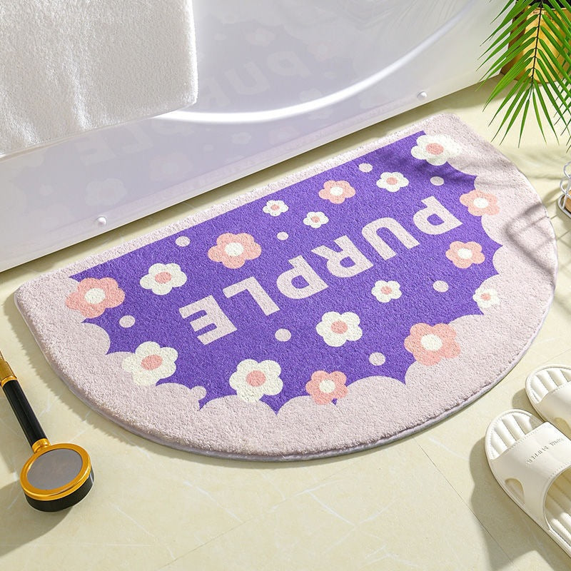 Floral Print Bathroom Mat for Home