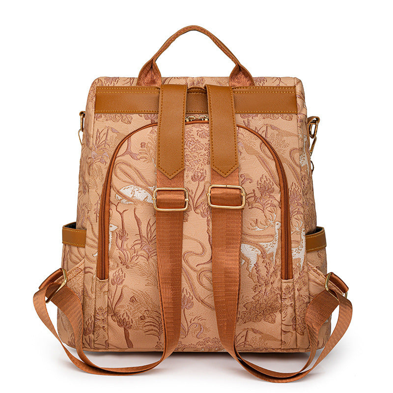 Elegant Floral Embossed Backpack Kalsten