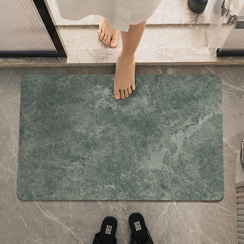 Marble-Effect Soft Bath Mat