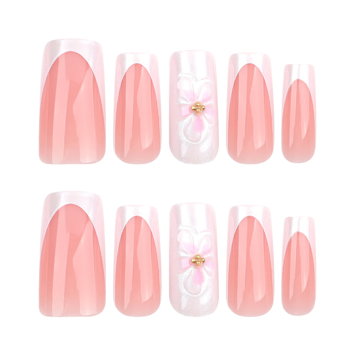 Artistic biodegradable nail extensions with floral accents Kalsten