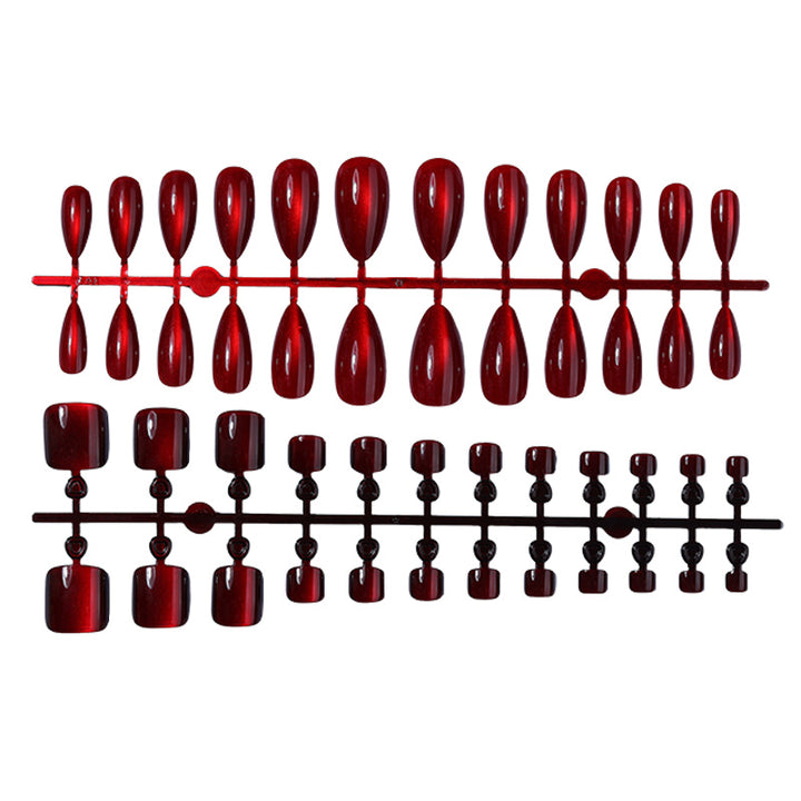 Glossy Press-On Nail Set with Various Shapes Kalsten