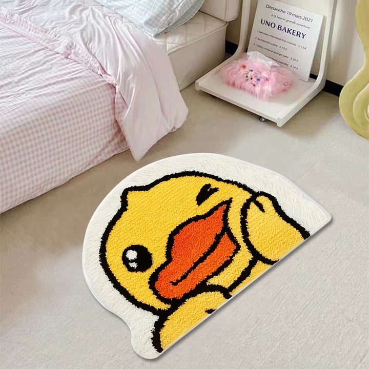 Cartoon Duck Shaped Plush Bath Mat