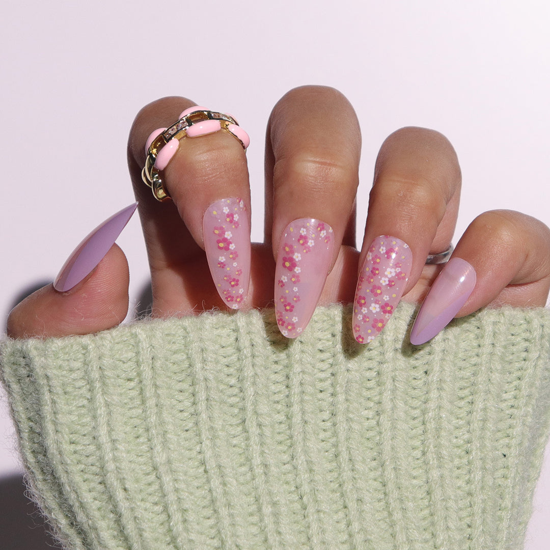 Floral Design Stiletto Press-On Nails Kalsten 1789086021