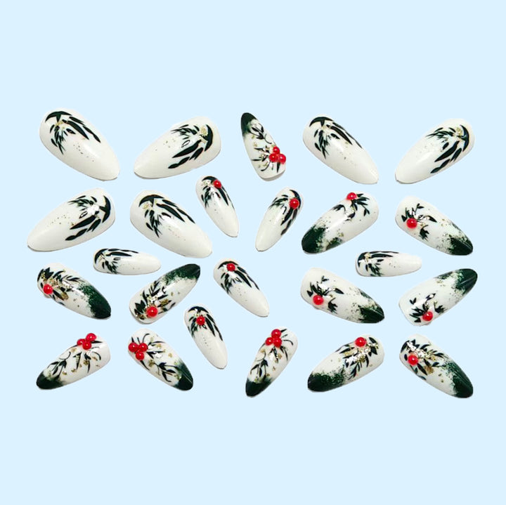 Glamorous artificial nails with floral accents Kalsten