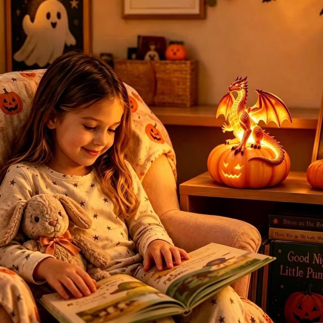 Decorative dragon on pumpkin lamp Kalsten