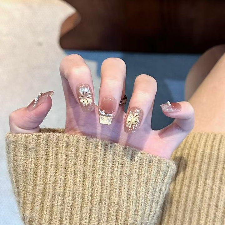 Elegant Floral Press-On Nail Design Kit Kalsten