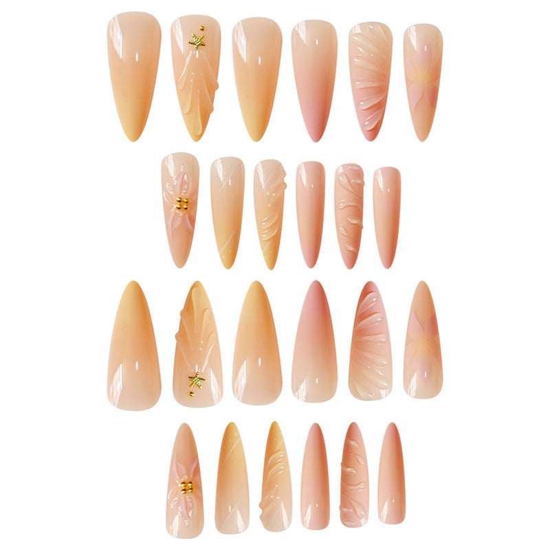 Floral 3D Decorative Press-On Nail Art Kalsten