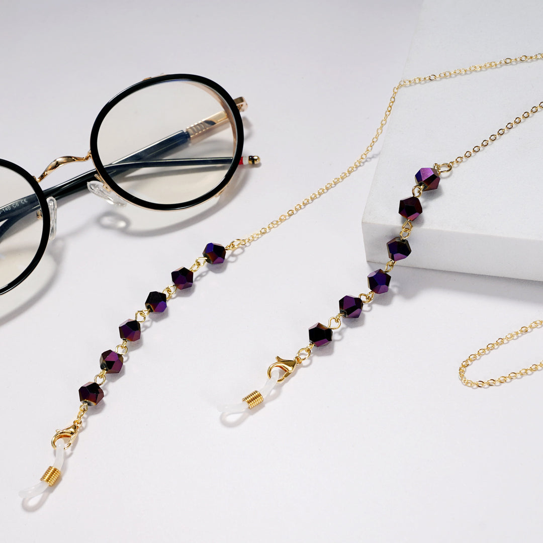 Elegant Crystal-Studded Eyewear Chain Kalsten