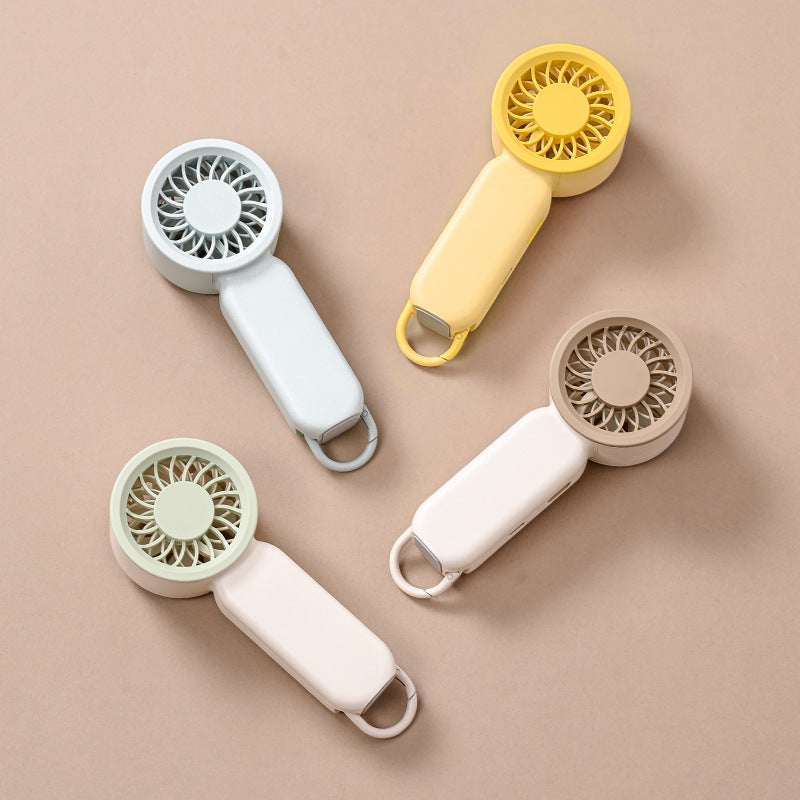 Unisex portable hand fan with rechargeable battery, quiet brushless motor, ergonomic grip, and carrying loop Kalsten
