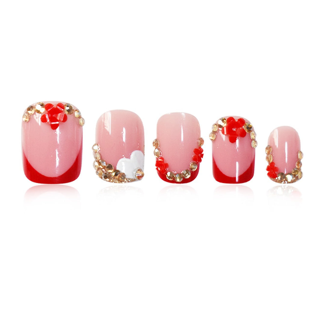 Elegant Floral Press-On Nail Art Set Kalsten