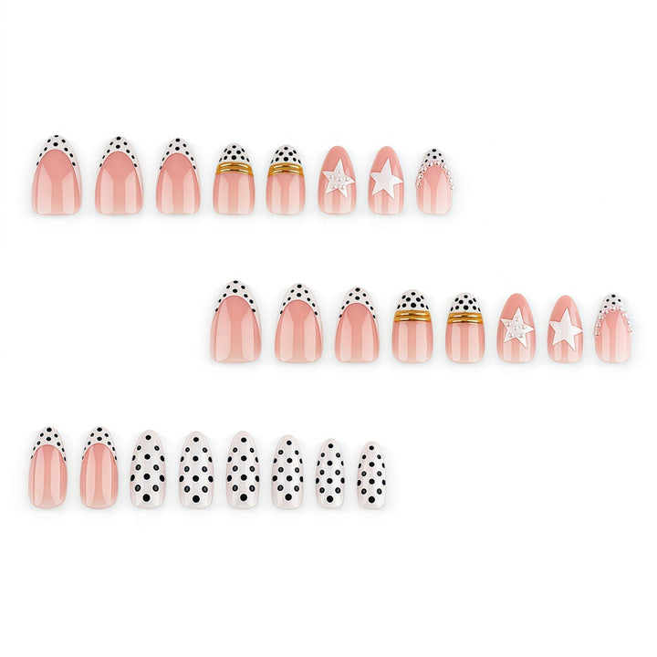 Stylish Star and Dot Design Artificial Nails Kalsten