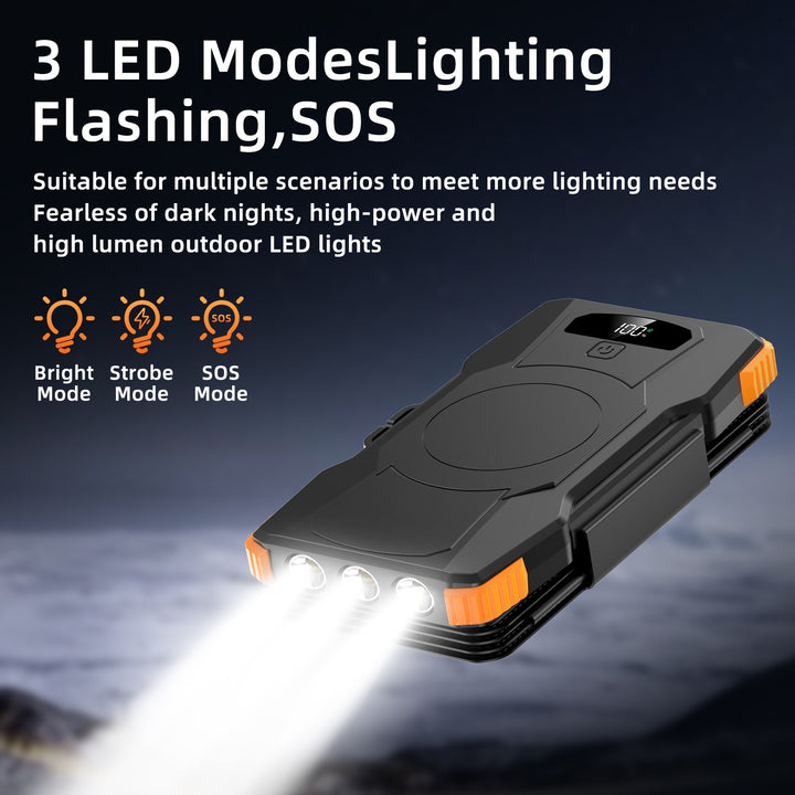 Power bank with solar charging and LED lights Kalsten