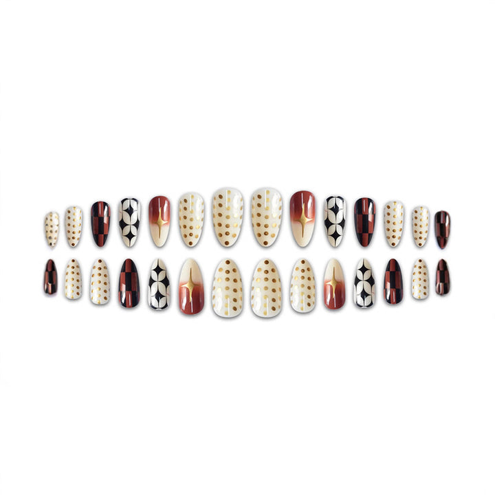 Stylish Stiletto Press-On Nails with Elegant Patterns Kalsten