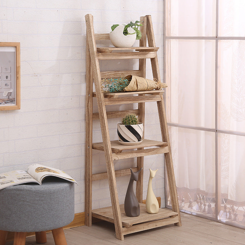 Multi-Tiered Wooden Ladder Shelf Kalsten