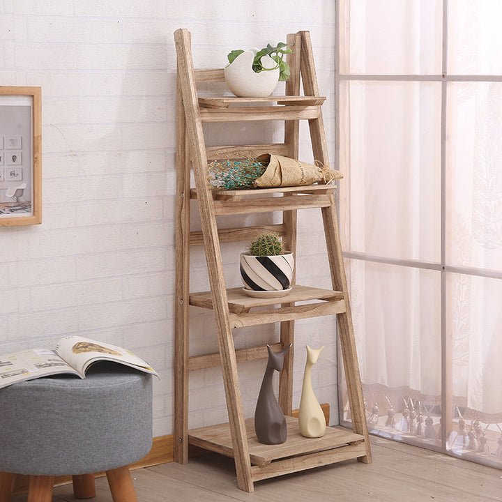 Multi-Tiered Wooden Ladder Shelf Kalsten