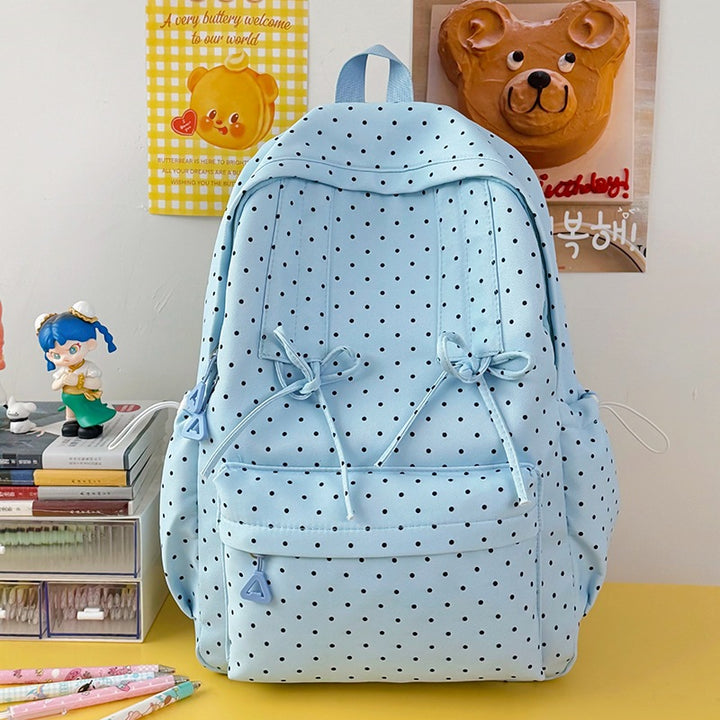 Stylish Polka Dot Patterned School Backpack Kalsten