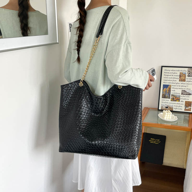 Elegant Textured Shopper Tote Bag