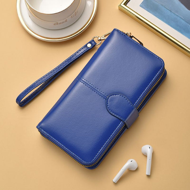 Slim Double-Zippered Wallet with Wrist Strap Kalsten