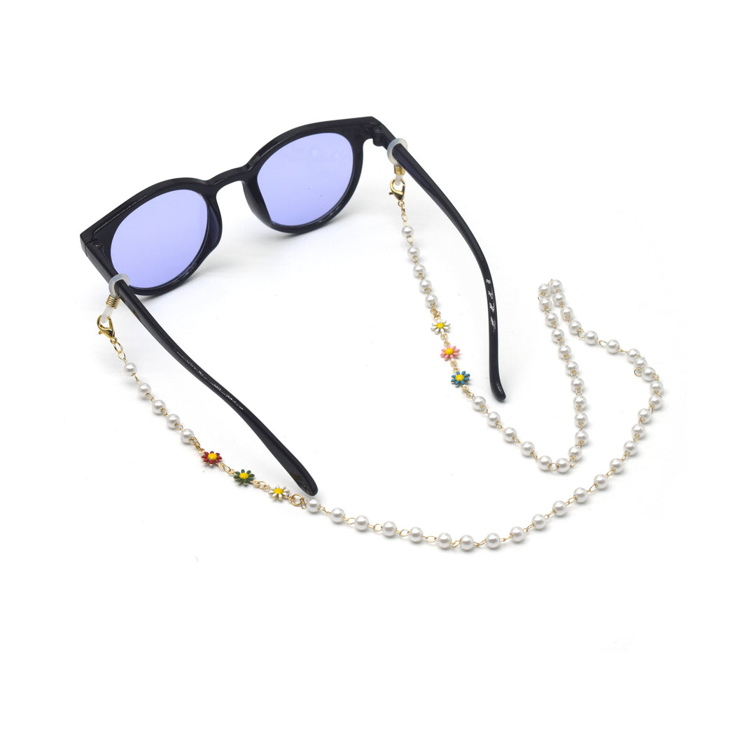 Elegant Pearl and Colorful Gemstone Eyewear Chain Kalsten