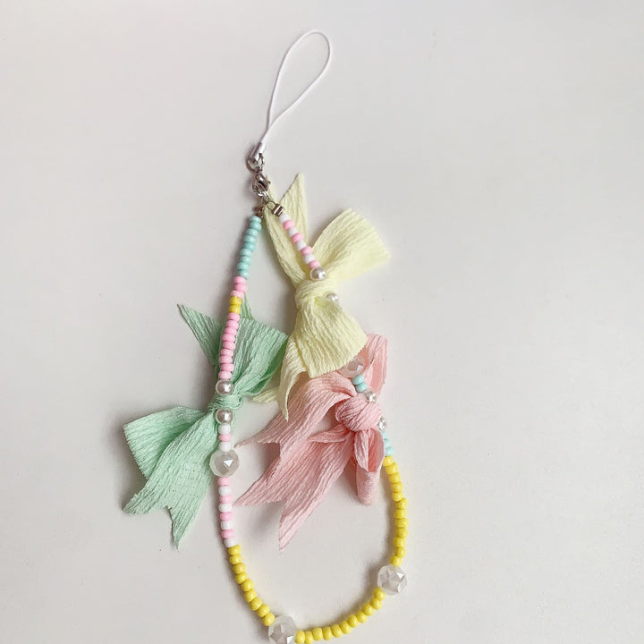 Colorful Beaded and Ribbon Phone Lanyard Kalsten