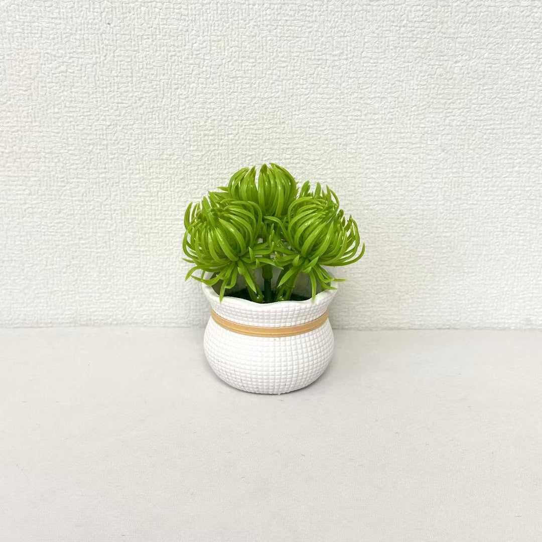 Lifelike Potted Green Plant