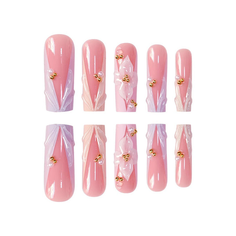 Floral Press-On Nail Extensions Kalsten