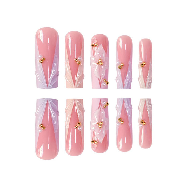 Floral Press-On Nail Extensions Kalsten