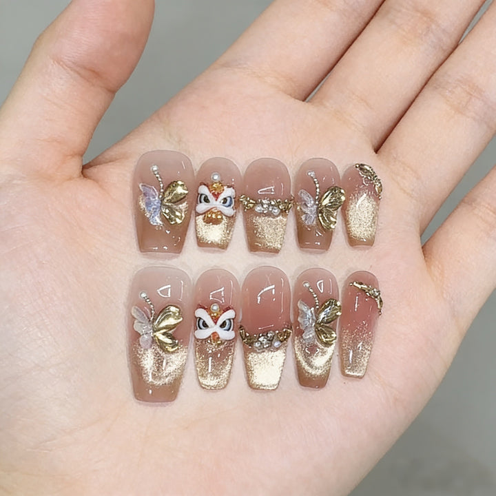 Artistic Decorative Press-On Nail Set Kalsten
