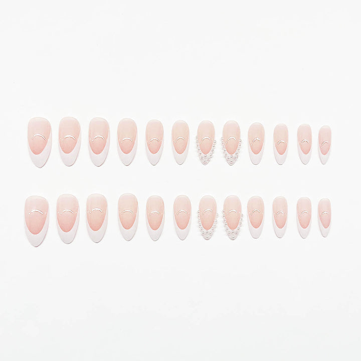 Nail art set with elegant design and 3D pearl embellishments Kalsten