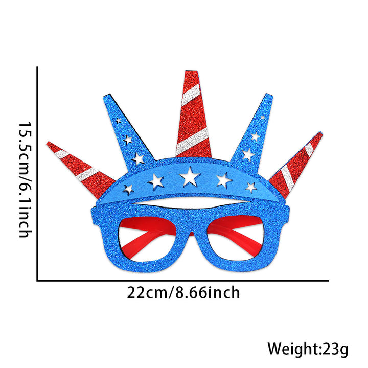 Unisex glitter glasses with USA lettering and round frame party glasses Kalsten