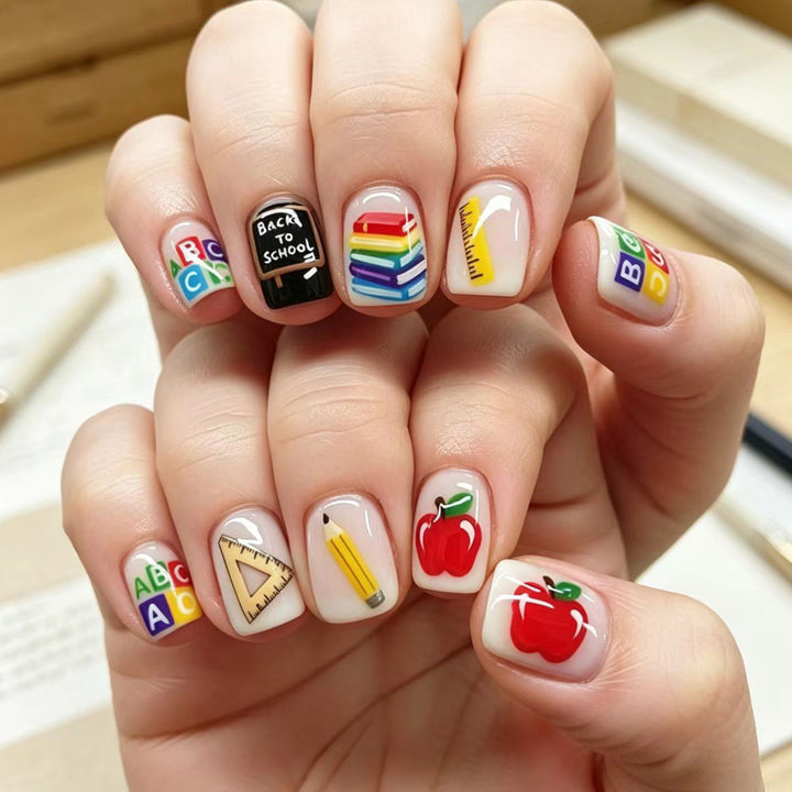 Creative School Motif Art Nails Kalsten