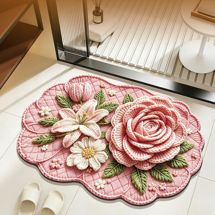 Floral Embellished Bath Mat Kalsten