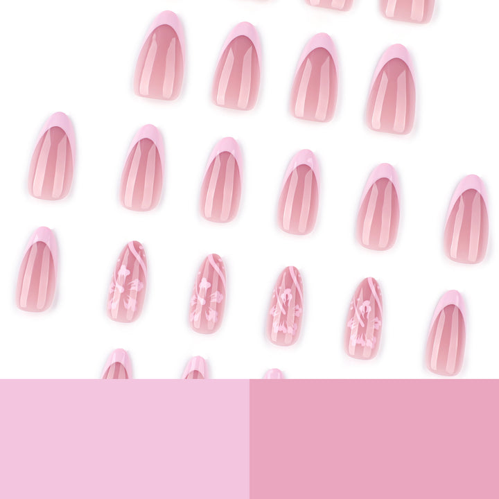 Elegant Artificial Nails with Flower Design Kalsten