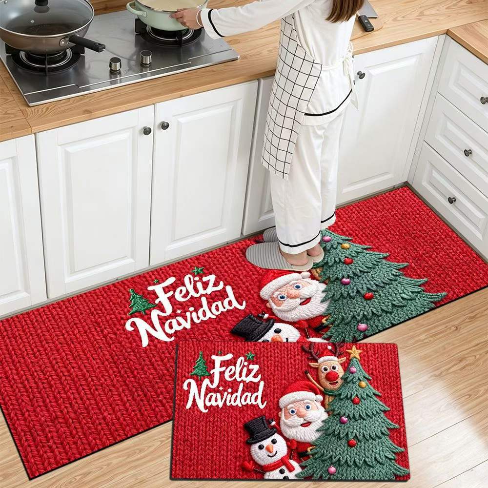 Festive Christmas Themed Kitchen Mat Kalsten